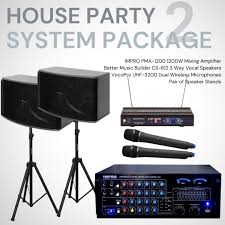 Professional Party Sound System – Speakers, Mic & DJ Console